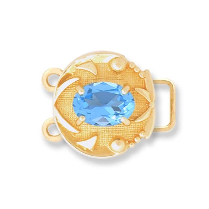 CL002 14kt Yellow Gold Swiss Blue Topaz top