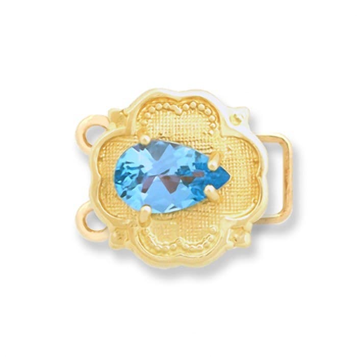 CL004 14kt Yellow Gold Swiss Blue Topaz top