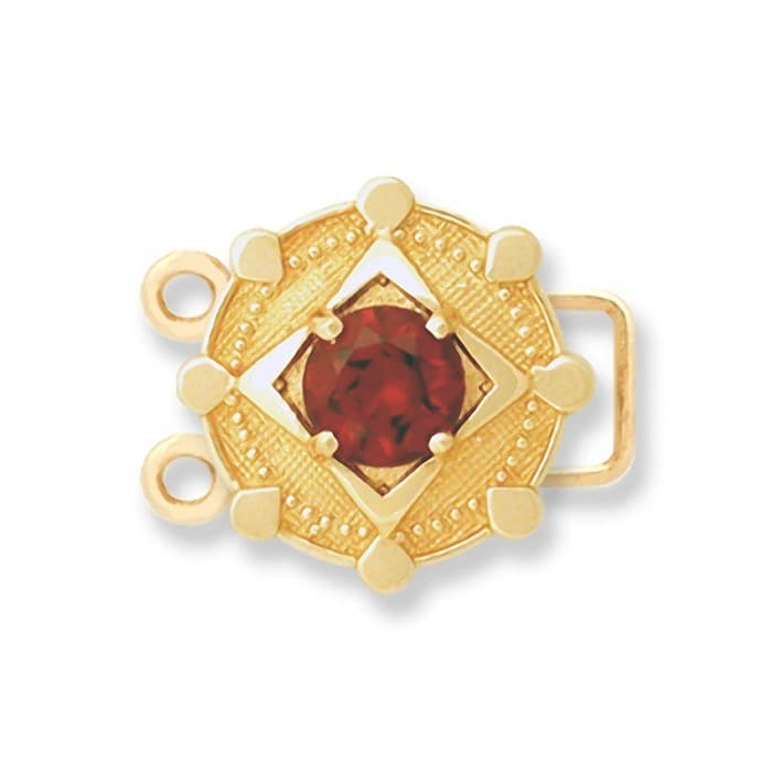 CL016 14kt Yellow Gold Garnet top