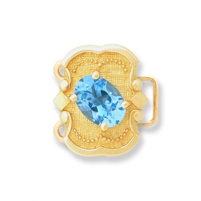 CL027 14kt Yellow Gold Swiss Blue Topaz top