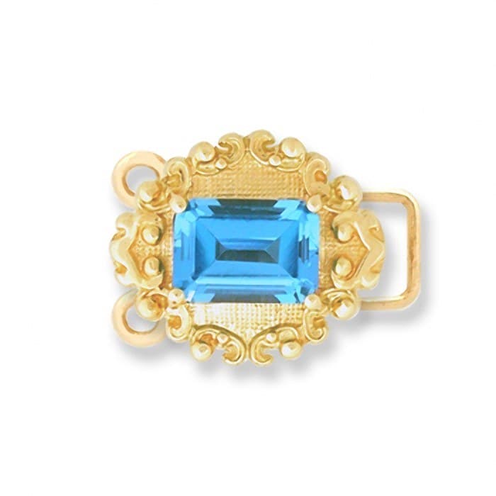 CL033 14kt Yellow Gold Swiss Blue Topaz top