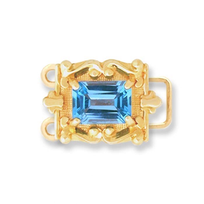 CL035 14kt Yellow Gold Swiss Blue Topaz top