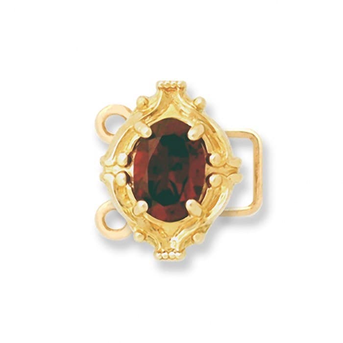 CL036 14kt Yellow Gold Garnet top