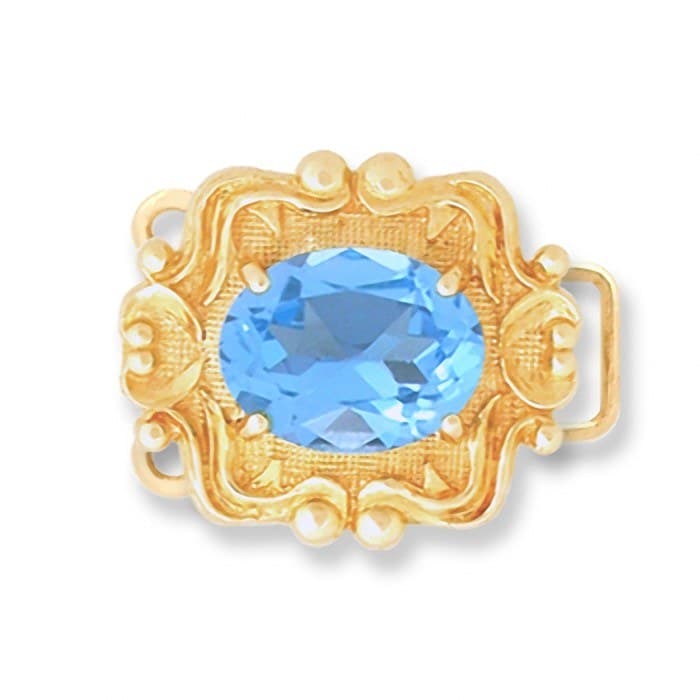 CL044 14kt Yellow Gold Swiss Blue Topaz top