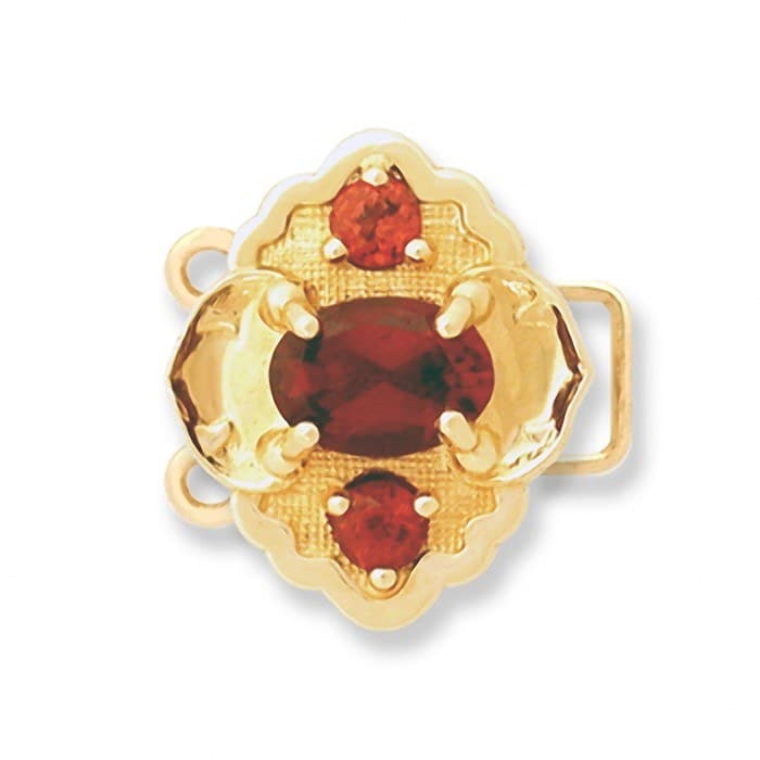 CL061 14kt Yellow Gold Garnet and Garnet top