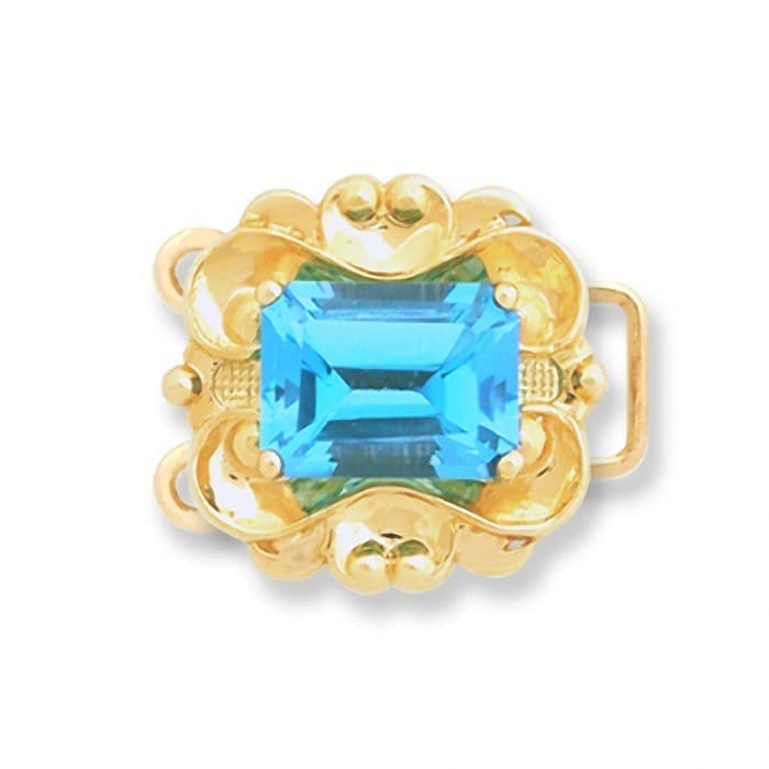 CL062 14kt Yellow Gold Swiss Blue Topaz top