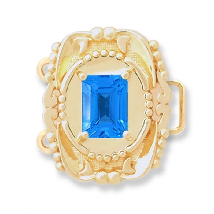 CL115 14kt Yellow Gold Swiss Blue Topaz top