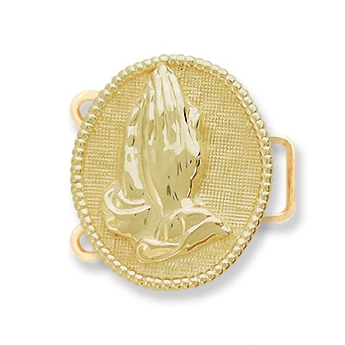 CL138 14kt Yellow Gold Prayer Hands top