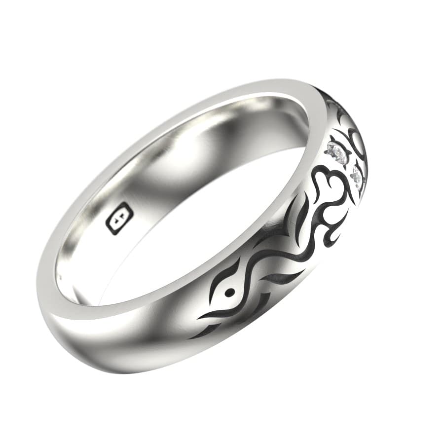 MTB003 Sterling Silver Diamond side angle