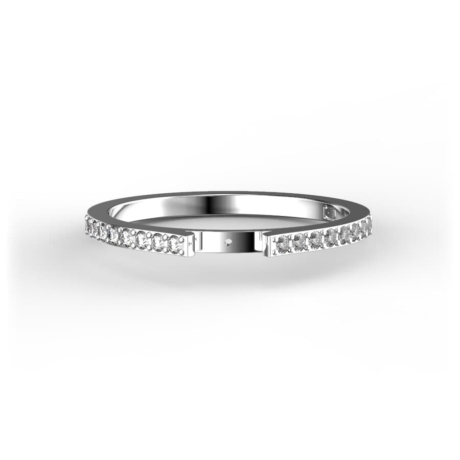 R0011 14kt White Gold Diamond top