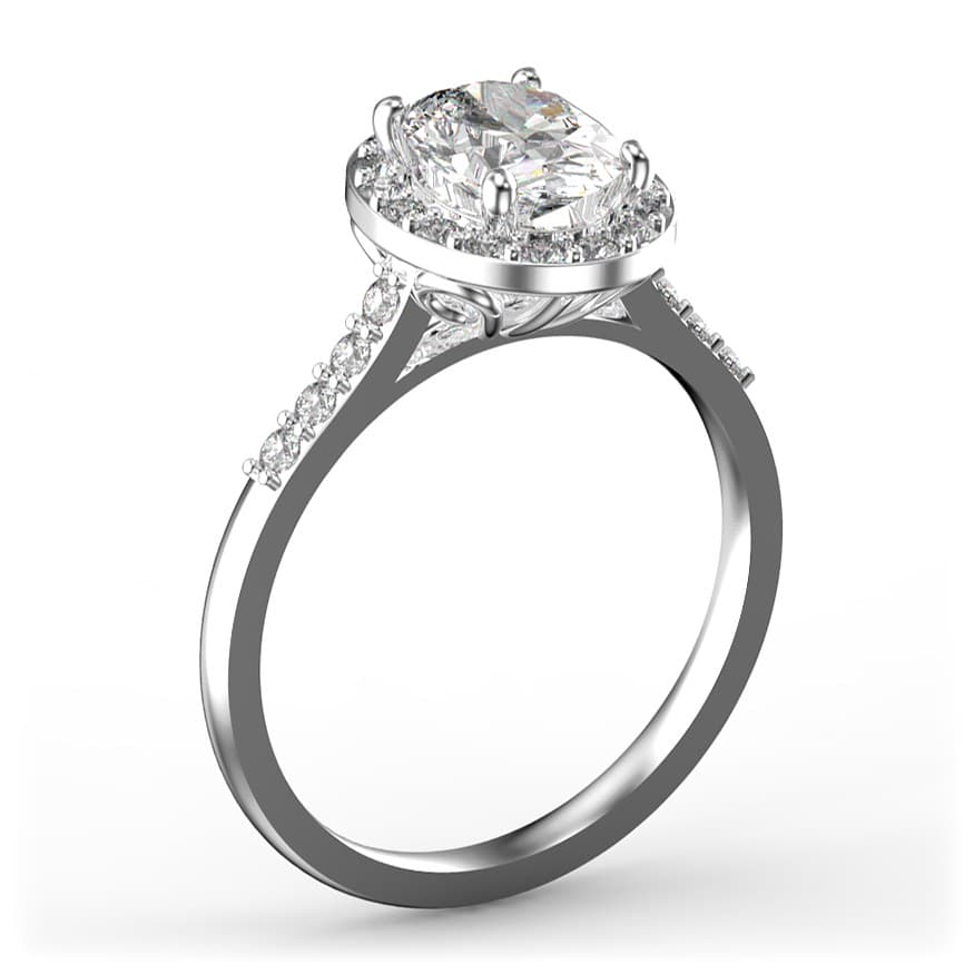 R0078 14kt White Gold Diamond and Diamond and Diamond side angle