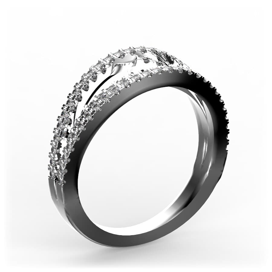 R0080 14kt White Gold Diamond side angle