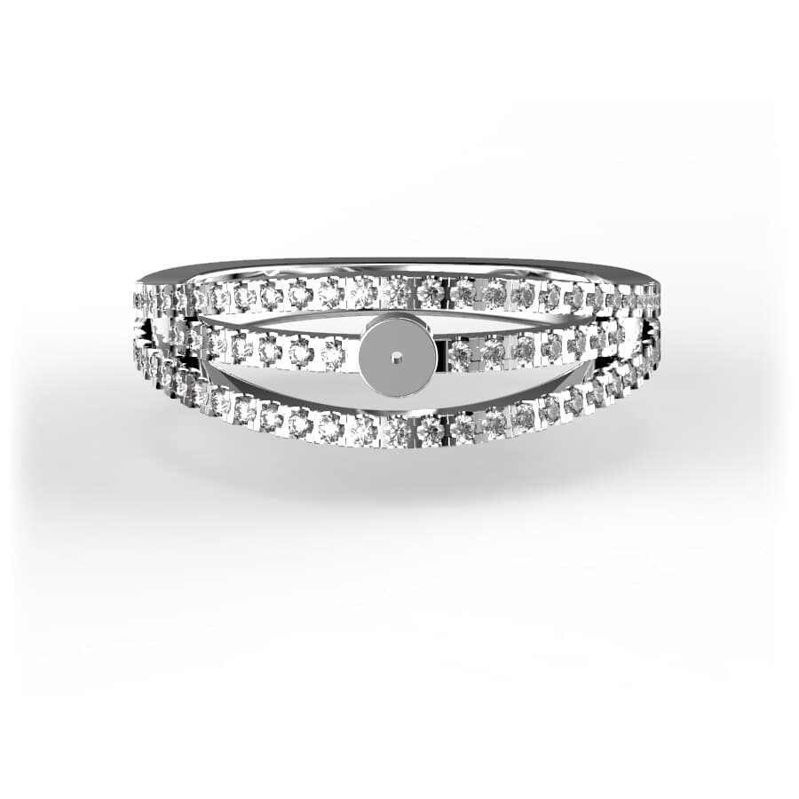 R0080 14kt White Gold Diamond top