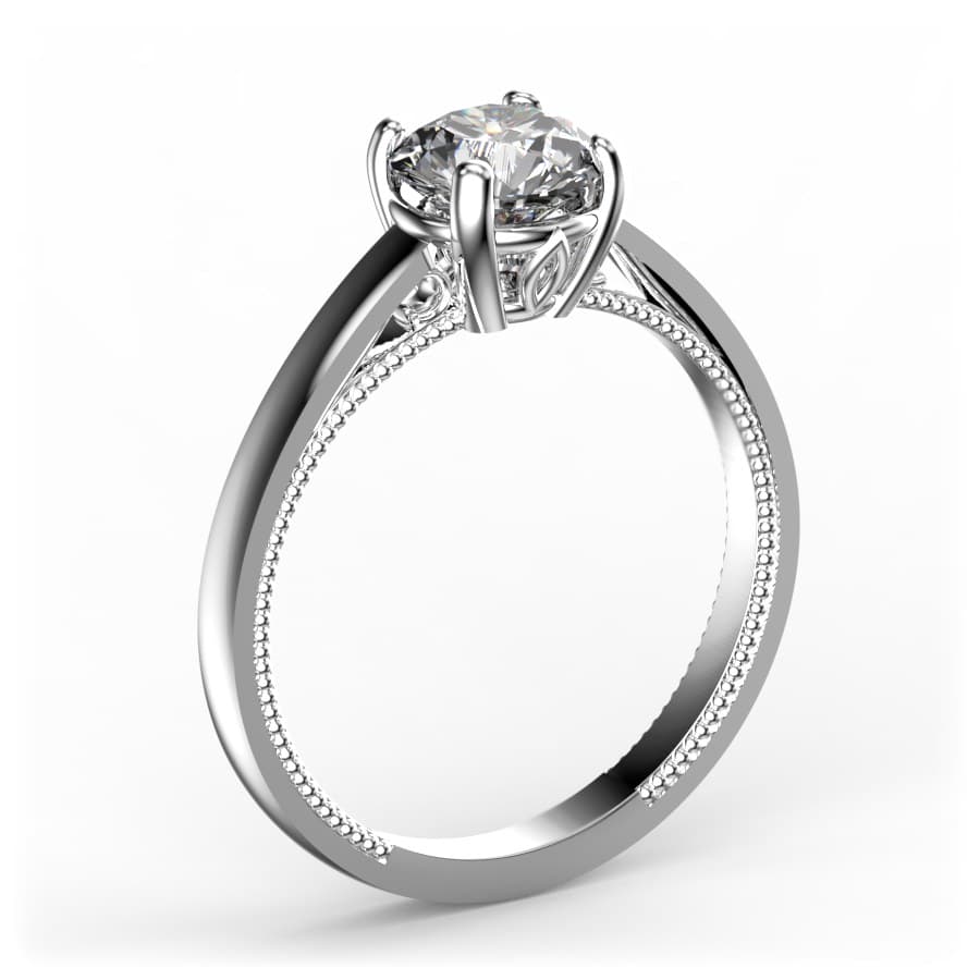 R0155 14kt White Gold Diamond side angle