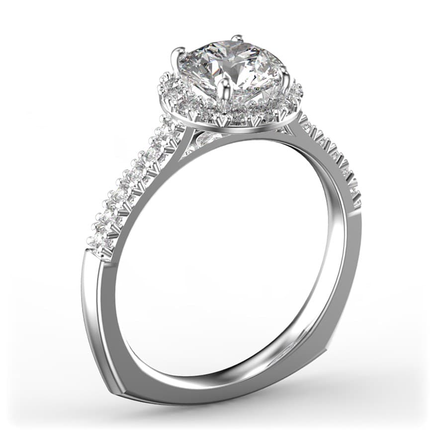 R2019 14kt White Gold Diamond and Diamond and Diamond side angle