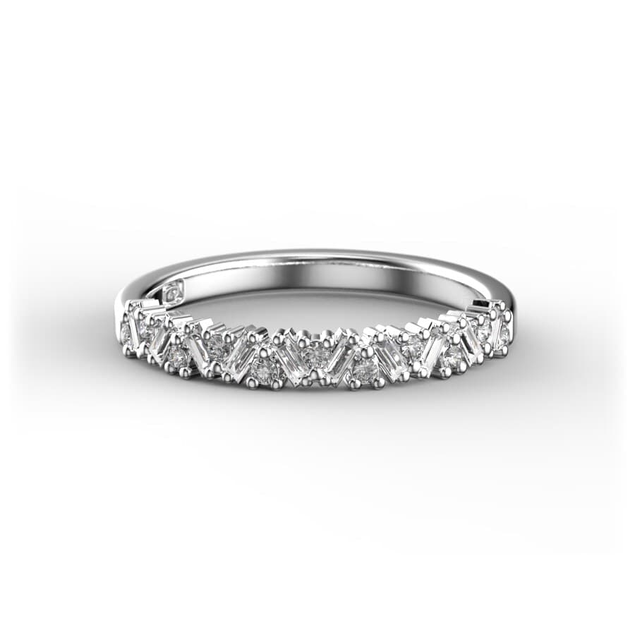 R9010 14kt White Gold Diamond and Diamond top