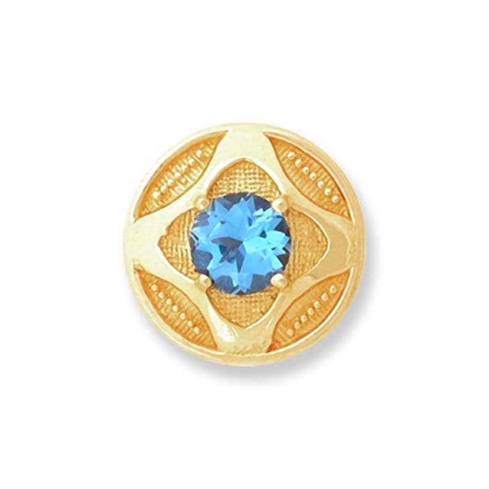 SL015 14kt Yellow Gold Swiss Blue Topaz top