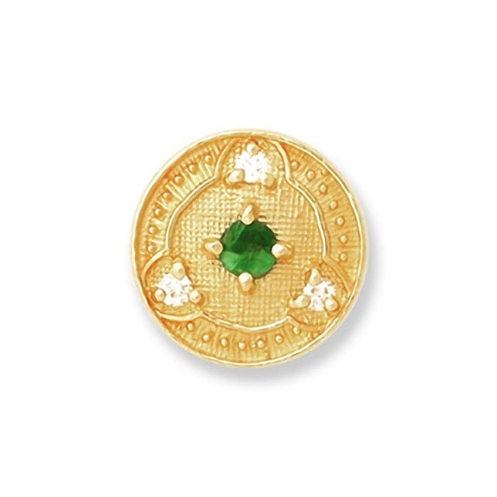 SL018 14kt Yellow Gold Emerald and Diamond top