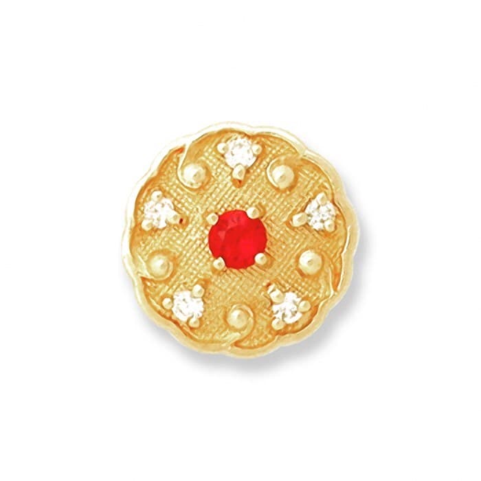 SL022 14kt Yellow Gold Ruby and Diamond top
