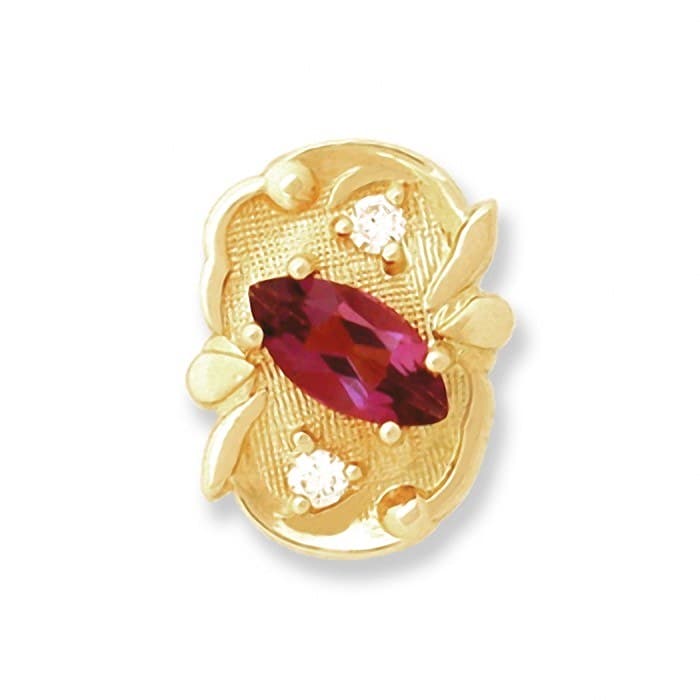 SL026 14kt Yellow Gold Amethyst and Diamond top