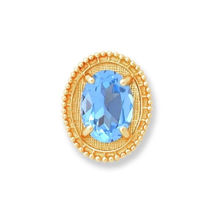 SL046 14kt Yellow Gold Swiss Blue Topaz top
