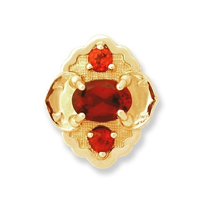 SL061 14kt Yellow Gold Garnet and Garnet top