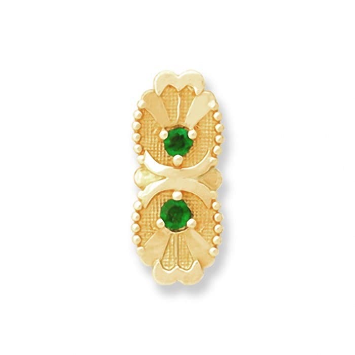 SL077 14kt Yellow Gold Emerald top