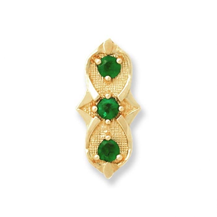 SL093 14kt Yellow Gold Emerald top