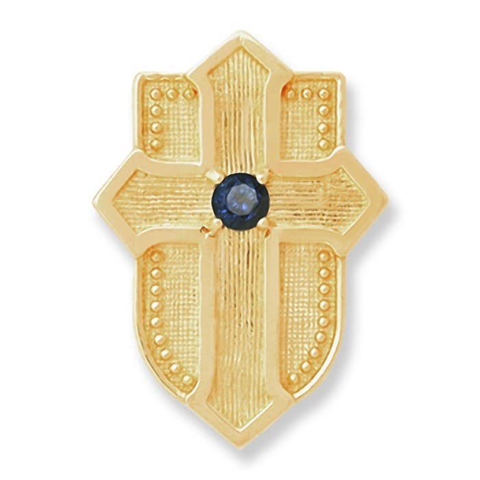 SL097 14kt Yellow Gold Blue Sapphire top