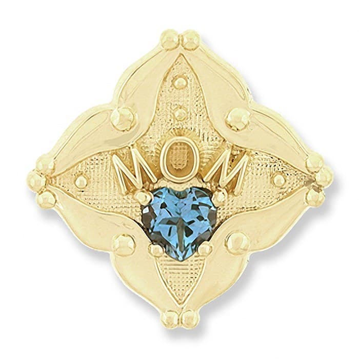 SL196 14kt Yellow Gold Swiss Blue Topaz top