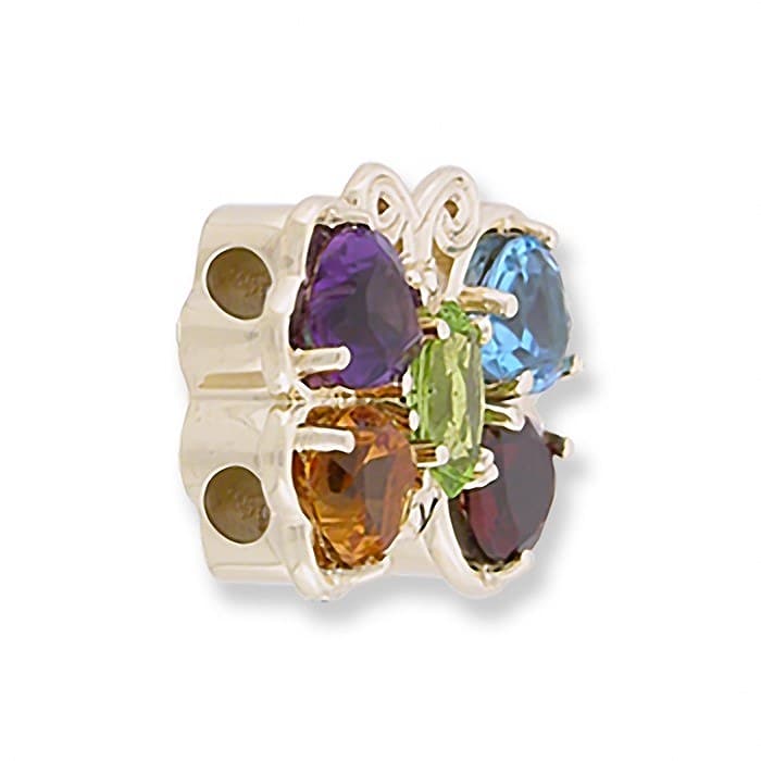 SL232 14kt Yellow Gold Peridot and Amethyst and Swiss Blue Topaz and Citrine and Garnet angle