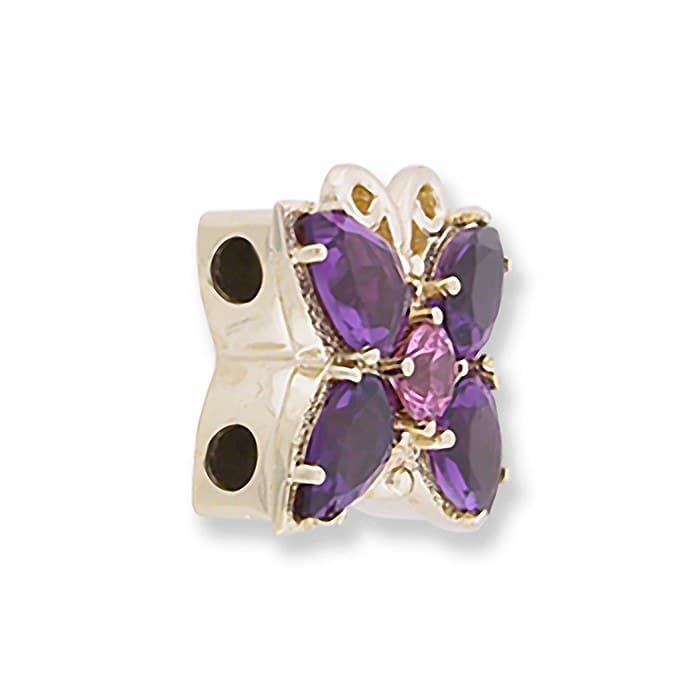 SL238 14kt Yellow Gold Pink Tourmaline and Amethyst angle