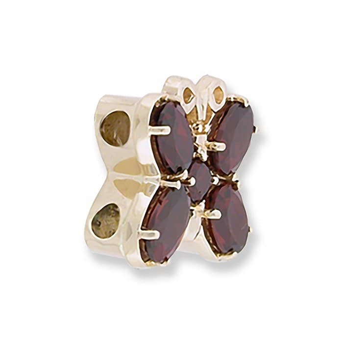 SL243 14kt Yellow Gold Garnet and Garnet angle