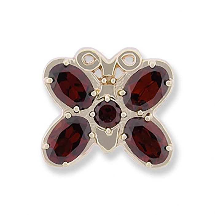 SL243 14kt Yellow Gold Garnet and Garnet top