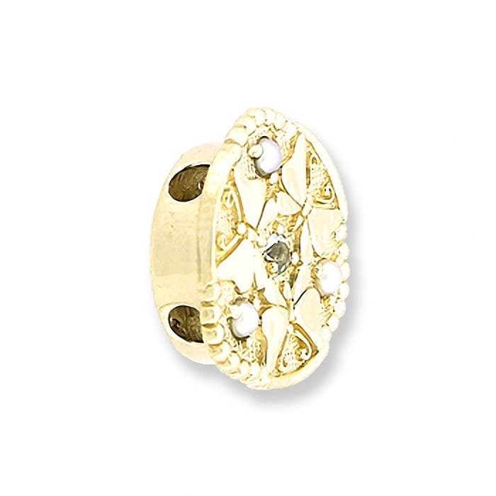 SL253 14kt Yellow Gold Aquamarine and Pearl angle