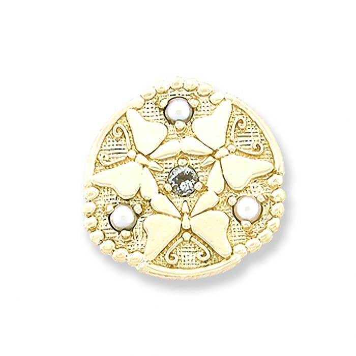 SL253 14kt Yellow Gold Aquamarine and Pearl top