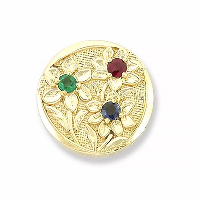 SL261 14kt Yellow Gold Emerald and Ruby and Blue Sapphire top