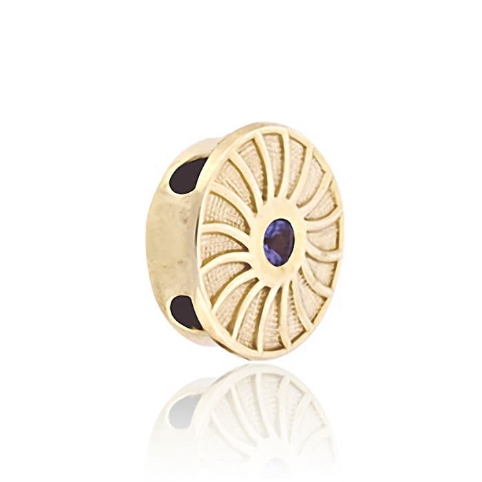 SL263 14kt Yellow Gold Iolite angle