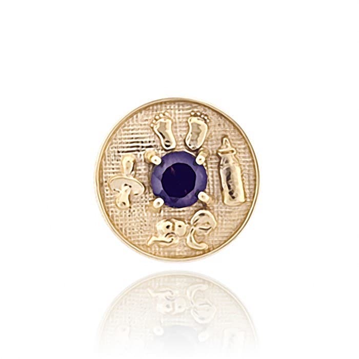 SL264 14kt Yellow Gold Amethyst top