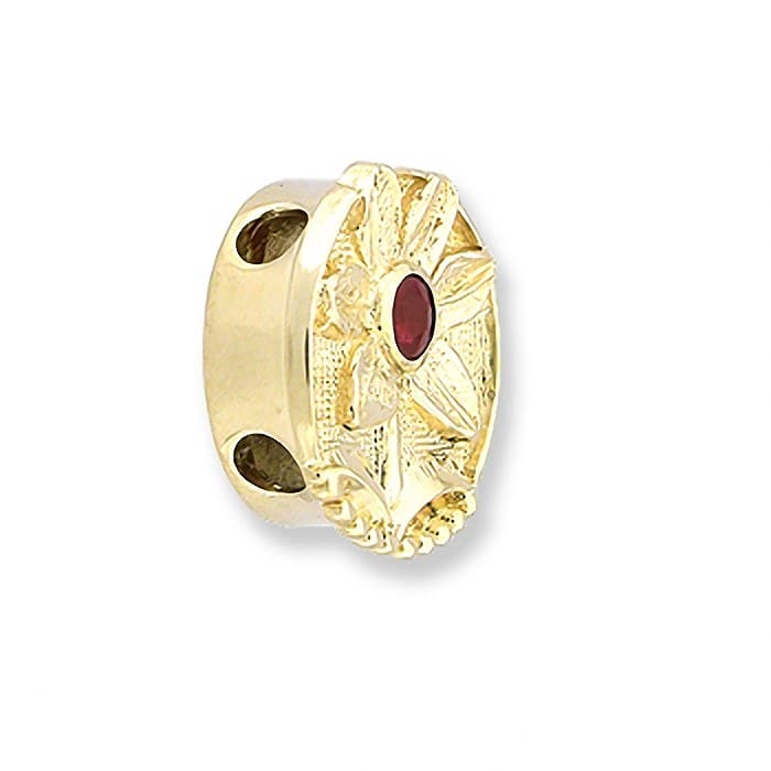 SL265 14kt Yellow Gold Garnet angle