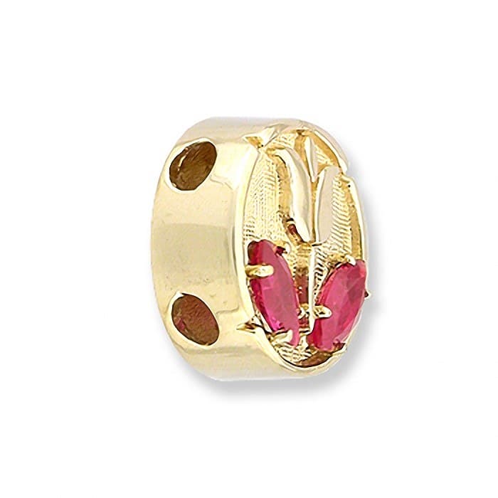 SL266 14kt Yellow Gold Pink Tourmaline angle