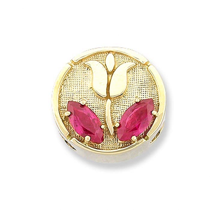 SL266 14kt Yellow Gold Pink Tourmaline top