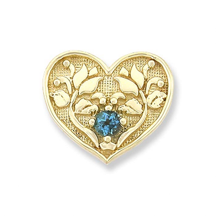 SL268 14kt Yellow Gold Swiss Blue Topaz top