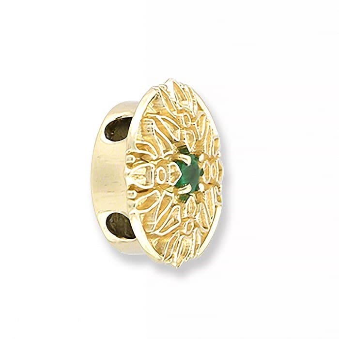 SL269 14kt Yellow Gold Emerald angle