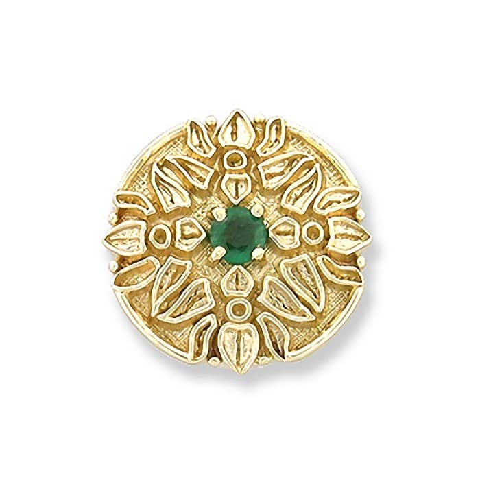 SL269 14kt Yellow Gold Emerald top