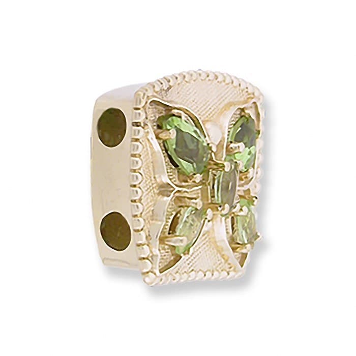 SL299 14kt Yellow Gold Peridot and Peridot and Peridot angle