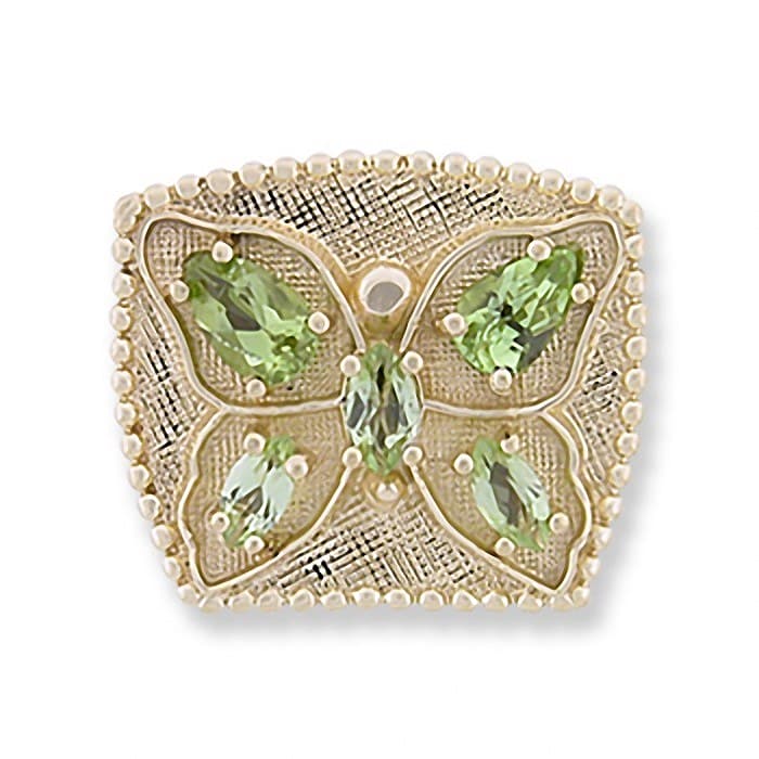 SL299 14kt Yellow Gold Peridot and Peridot and Peridot top