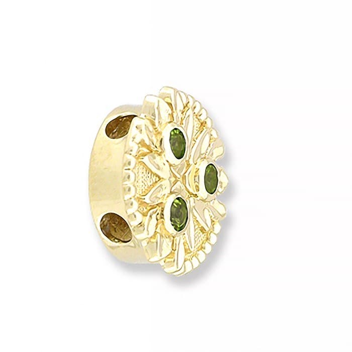 SL303 14kt Yellow Gold Peridot angle