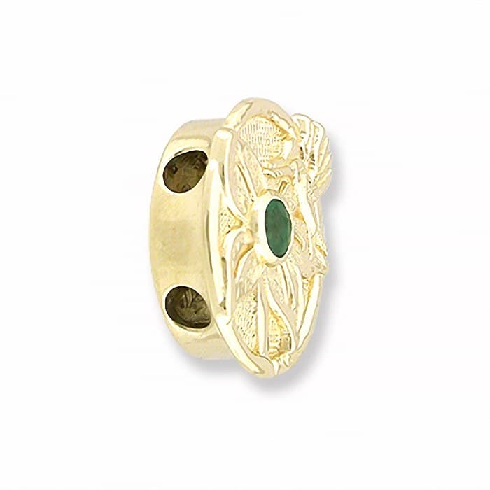 SL304 14kt Yellow Gold Green Tourmaline angle