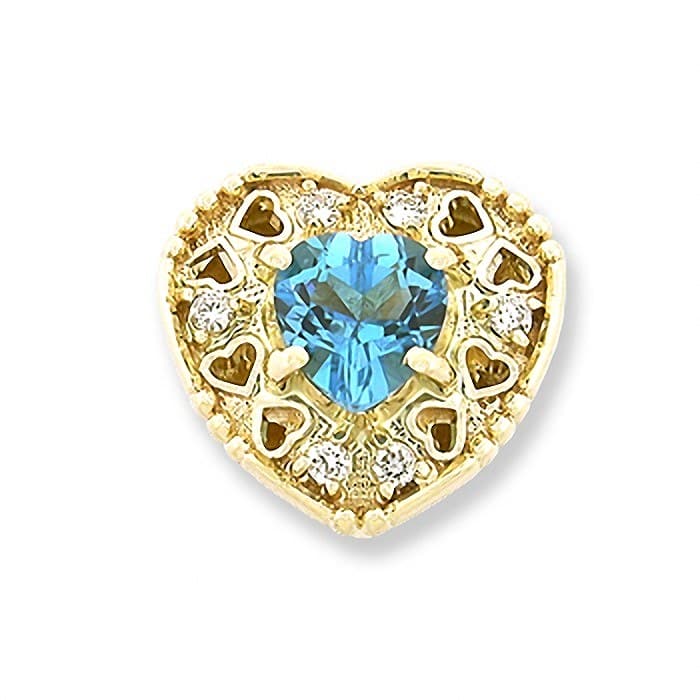 SL340 14kt Yellow Gold Swiss Blue Topaz and Diamond top